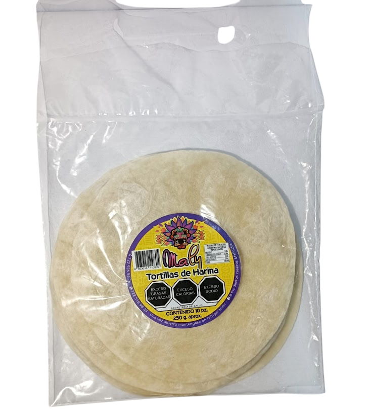 “Paquete de Tortillas de harina 250g Maly al mayoreo” “Tortillas de harina 250g frescas y artesanales Maly” “Tortillas de harina 250g para negocios y restaurantes”