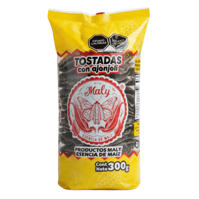 Tostada Maly Azul 300 g de maíz azul crujiente Tostadas de maíz azul Maly 300 g artesanales Tostada Maly Azul 300 g ideal para antojitos